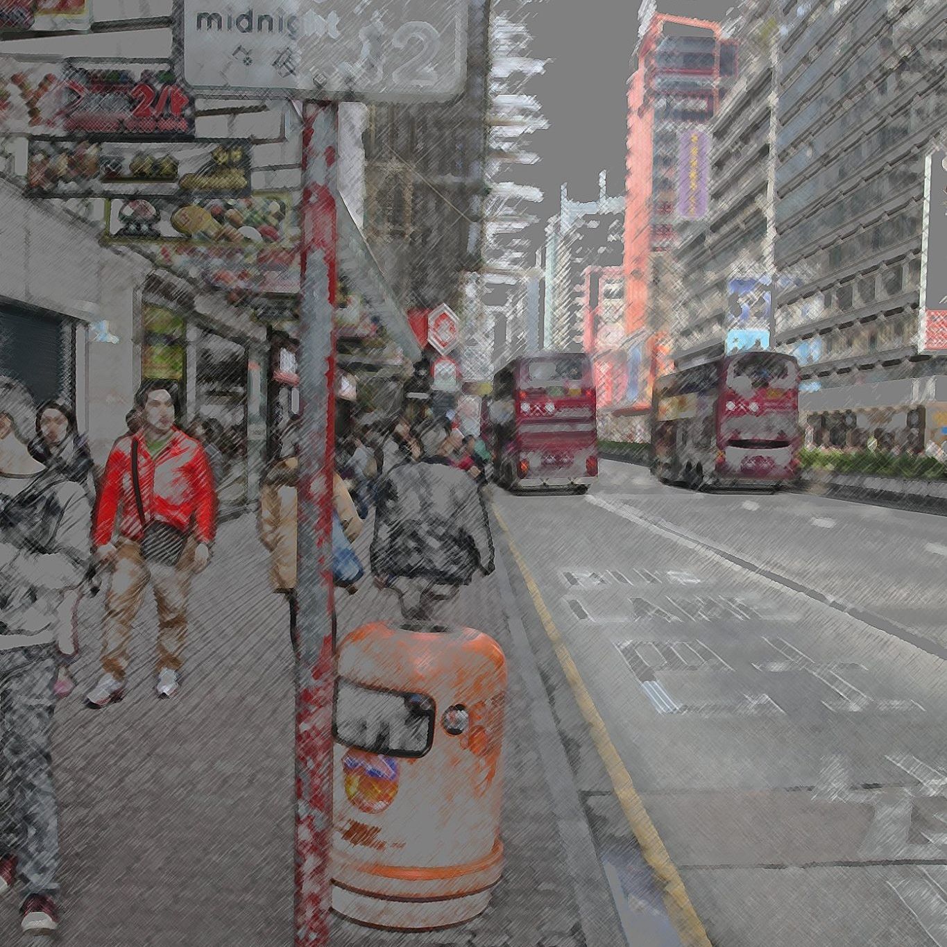 Shopping Street in Hong Kong